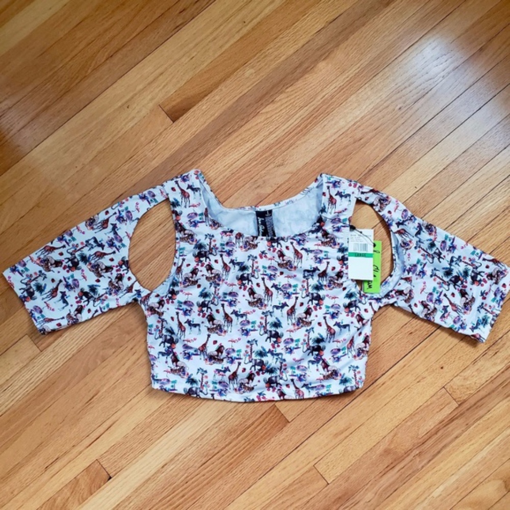 💥 NWT Sam Edelman open shoulder carnival swim top - Picture 2 of 8